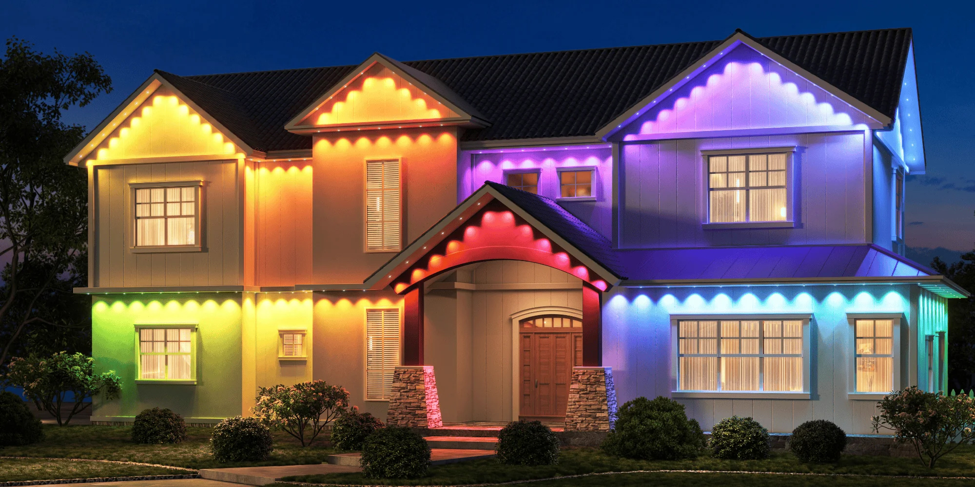 permanent outdoor holiday lights Montreal